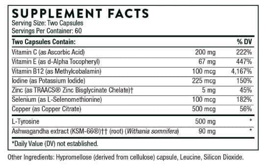 Thorne Research Thyrocsin Ingredients