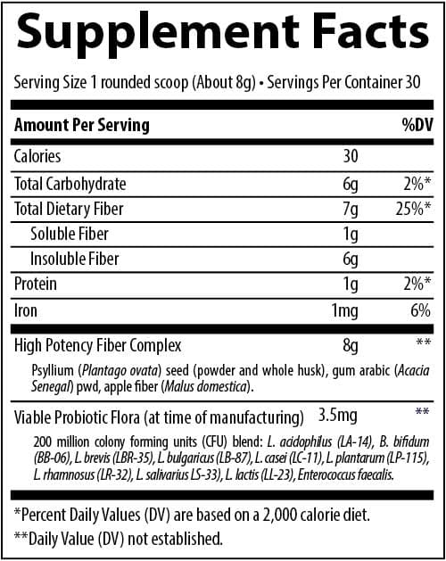 Trace Minerals Research Complete Cleansing Fiber Ingredients