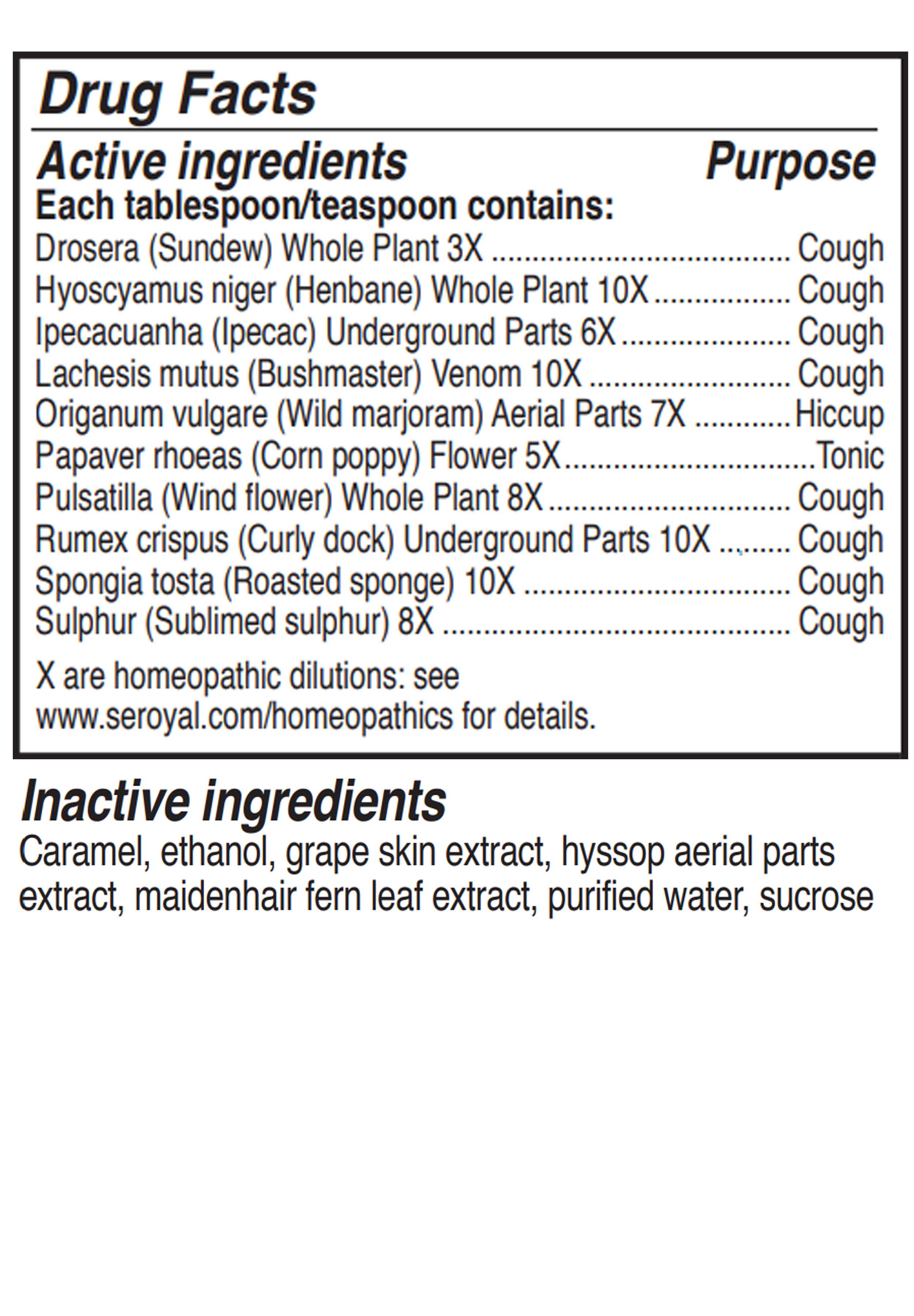 UNDA Drosera Cough Syrup Ingredients