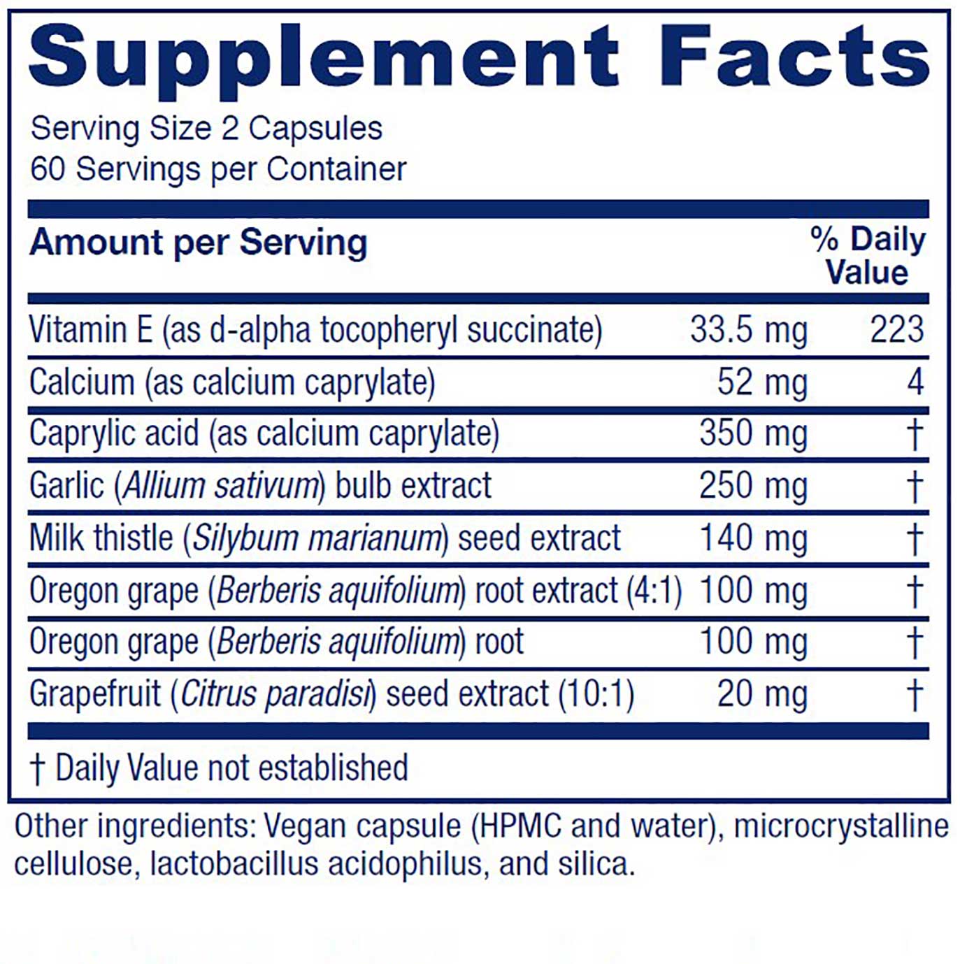 Vitanica CandidaStat Ingredients