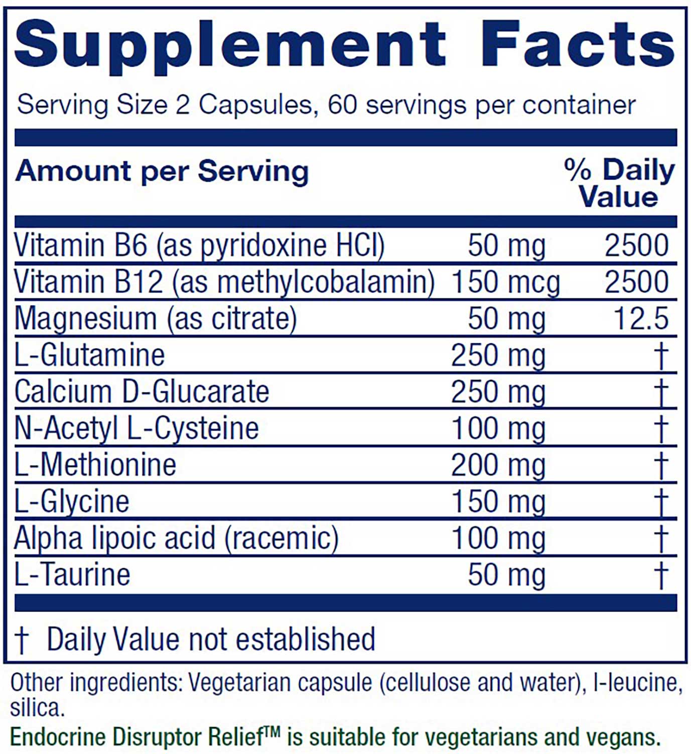 Vitanica Endocrine Disruptor Relief Ingredients
