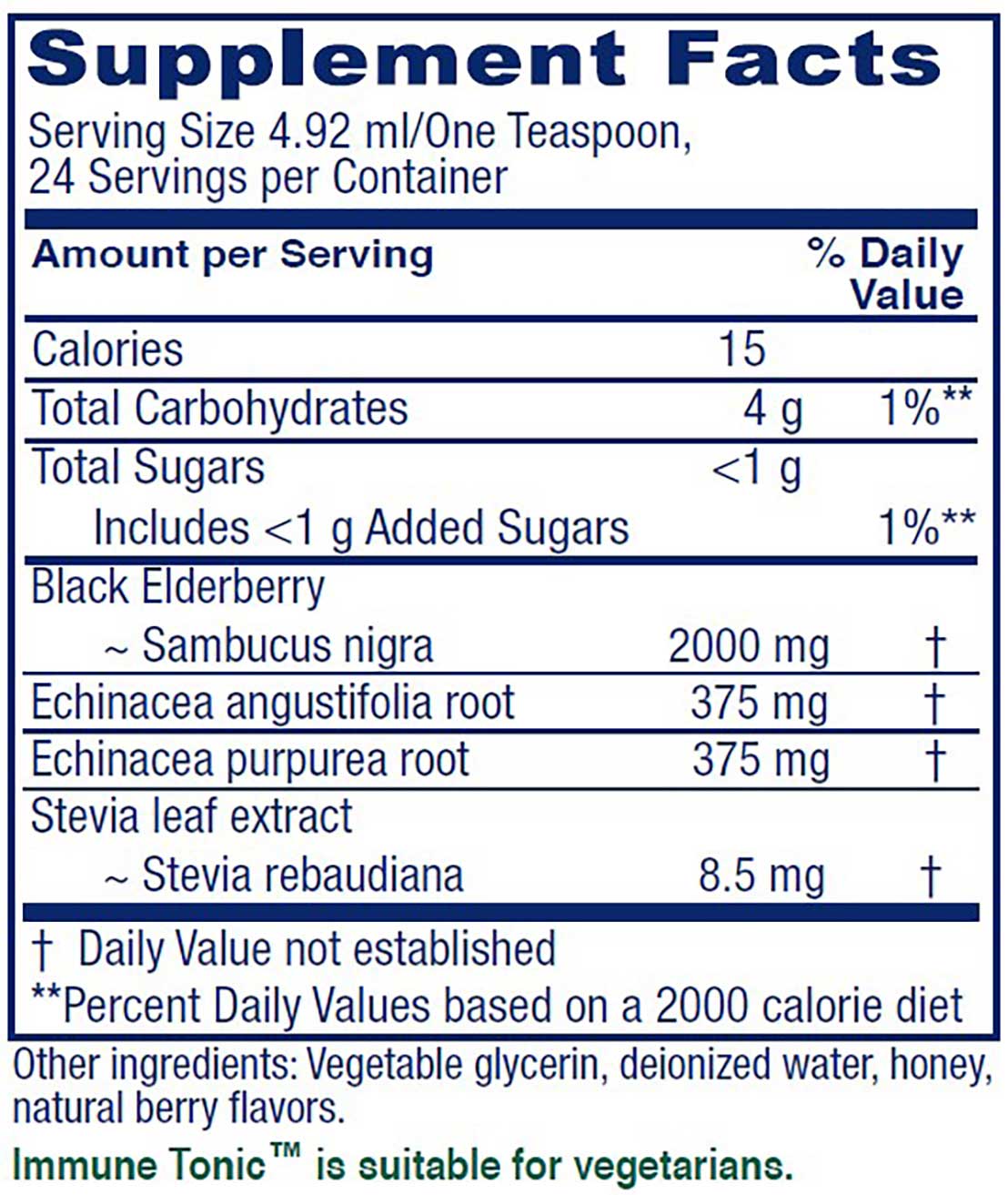 Vitanica Immune Tonic Ingredients