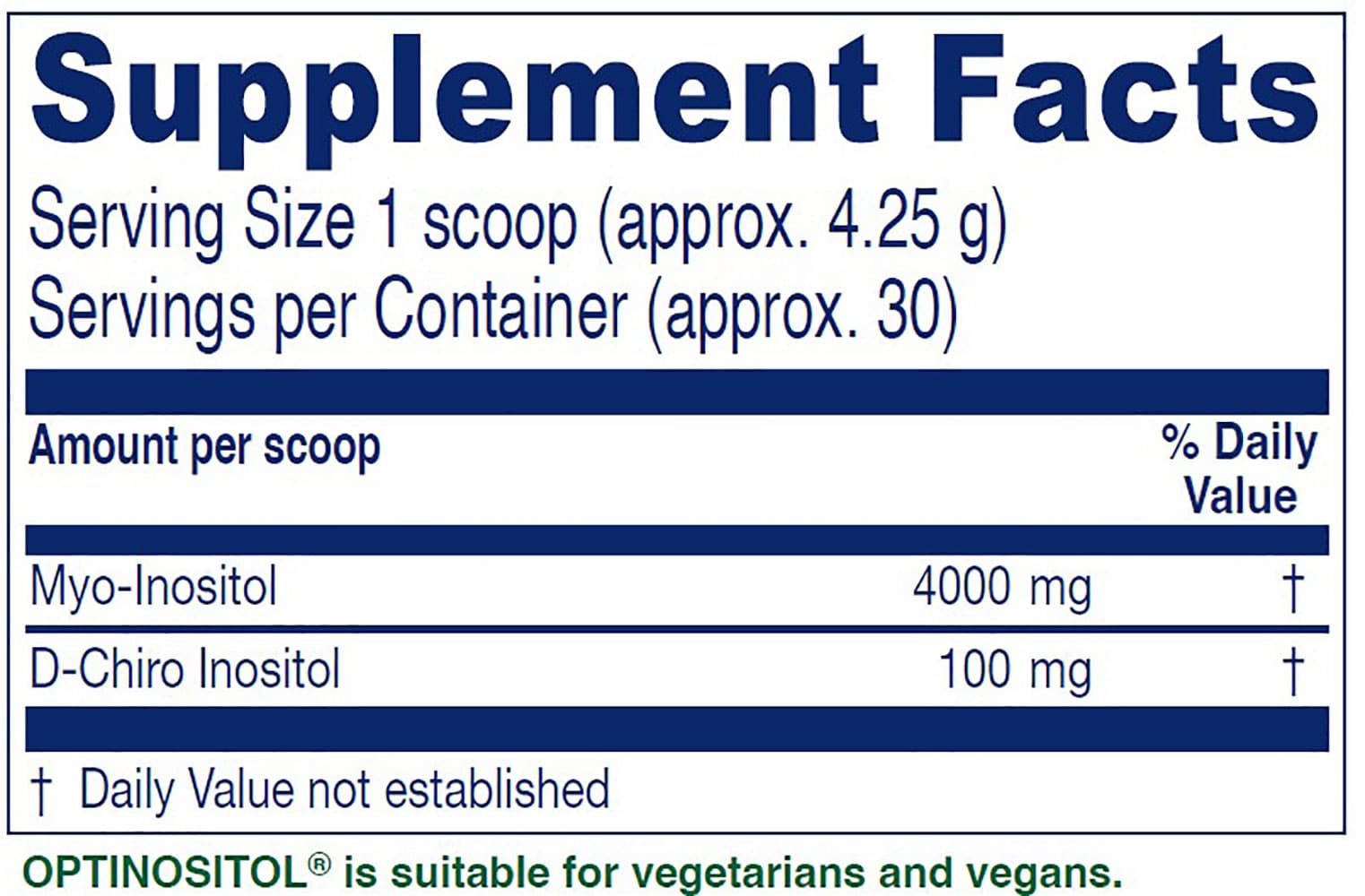 Vitanica Optinositol Ingredients