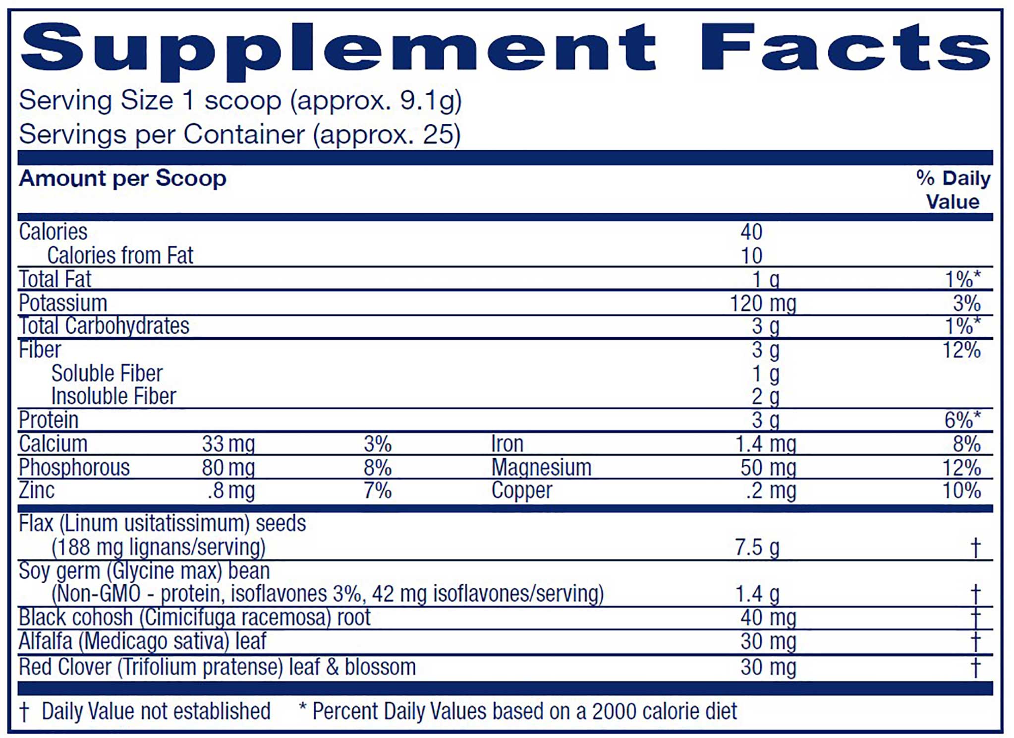 Vitanica PhytoEstrogen Herbal Ingredients
