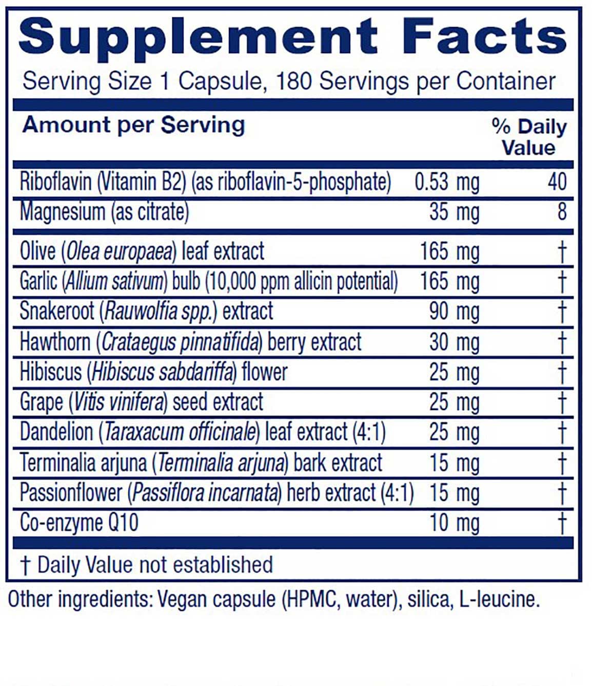 Vitanica Rauwolfia Extra Ingredients