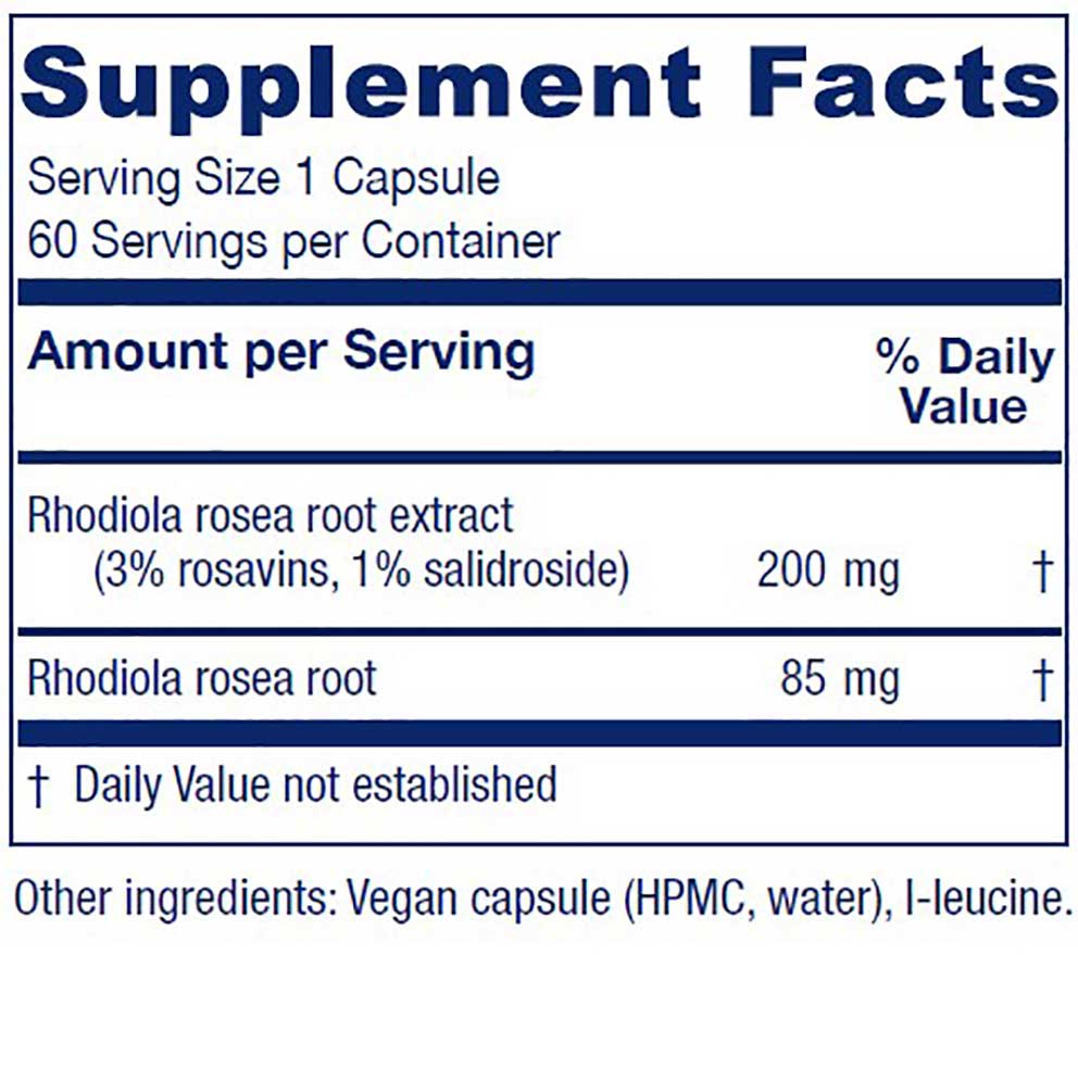 Vitanica Rhodiola Ingredients