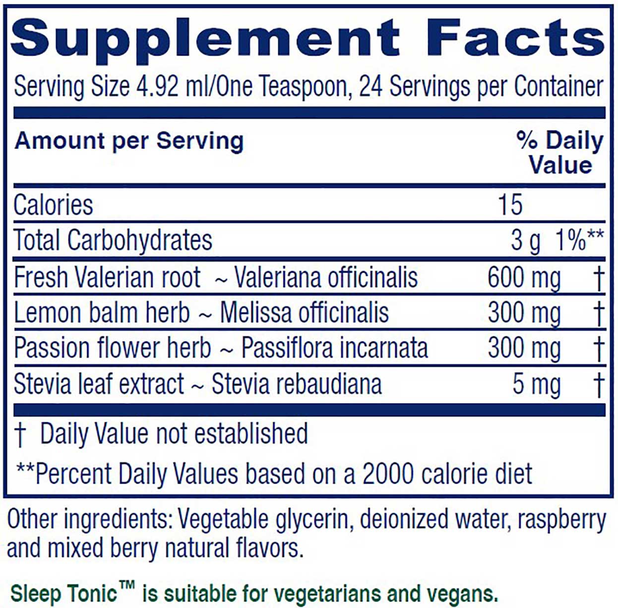 Vitanica Sleep Tonic Ingredients