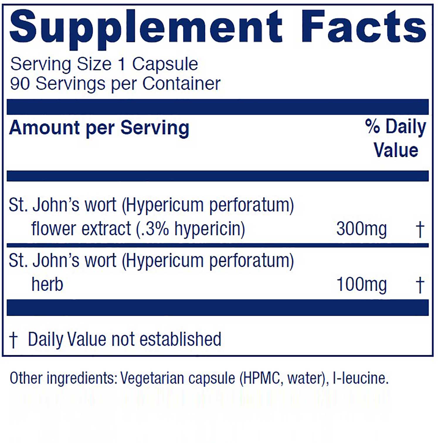Vitanica St. John’s Wort Ingredients