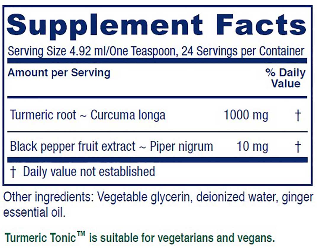 Vitanica Turmeric Tonic Ingredients