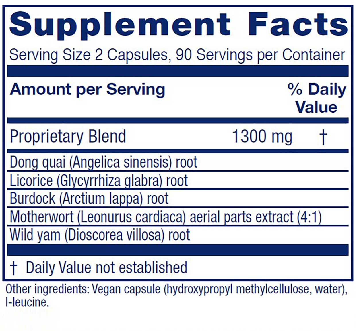 Vitanica Women's Phase II Ingredients