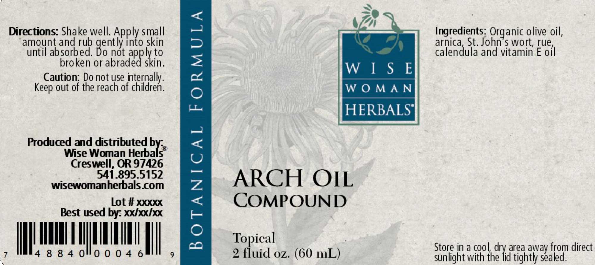 Wise Woman Herbals ARCH Oil Compound Label