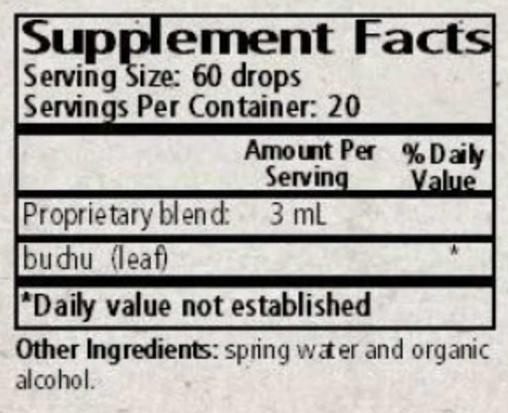 Wise Woman Herbals Barosma Betulina Buchu Ingredients