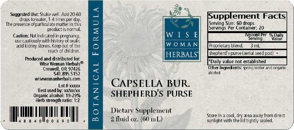 Wise Woman Herbals Capsella Bursa Pastoris Shepherds Purse Label