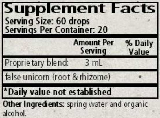 Wise Woman Herbals Chamaelirium Luteum False Unicorn Ingredients