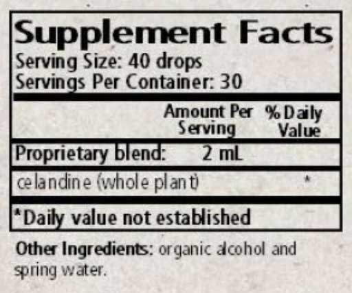 Wise Woman Herbals Chelidonium Majus Celandine Ingredients