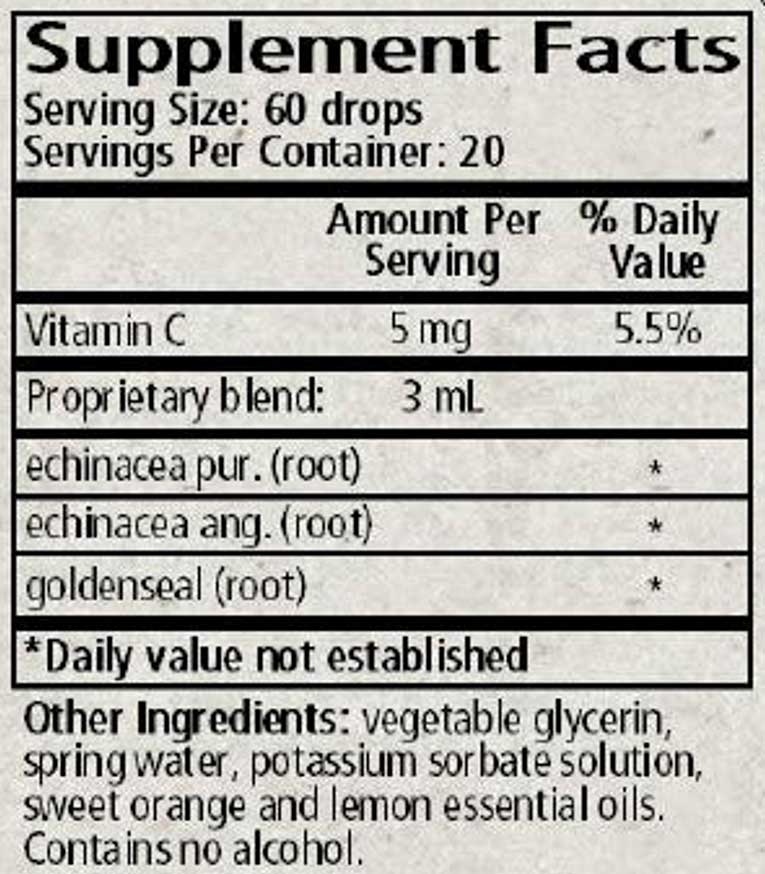 Wise Woman Herbals Echinacea Golden C Glycerite Ingredients