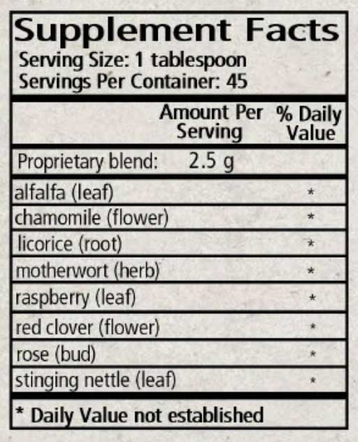Wise Woman Herbals Fertili Tea Ingredients
