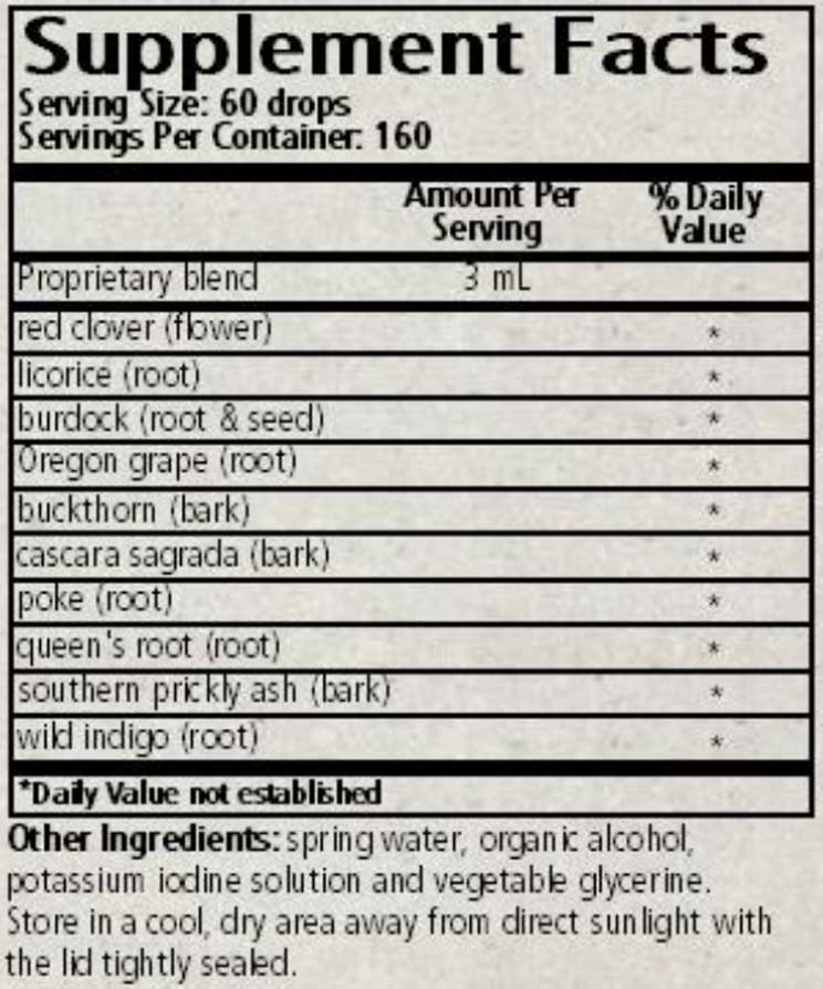 Wise Woman Herbals Hoxsey Like Formula Ingredients