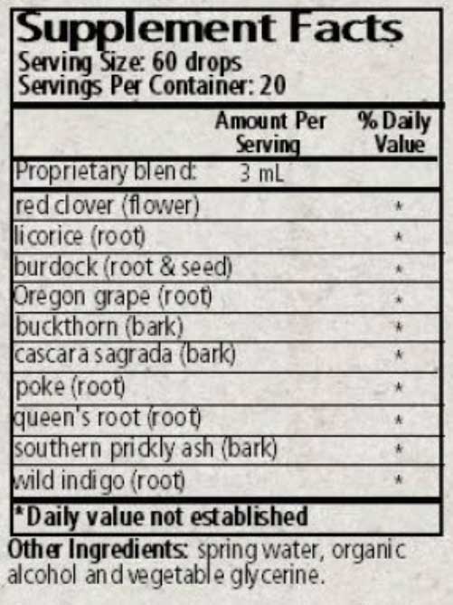 Wise Woman Herbals Hoxsey Like Formula without Potassium Iodide (w/o KI) Ingredients