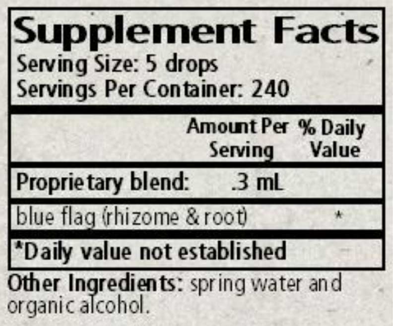 Wise Woman Herbals Iris Versicolor Blue Flag Ingredients