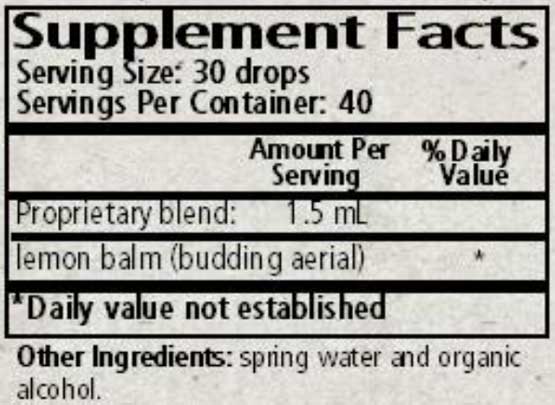 Wise Woman Herbals Melissa Officinalis Lemon Balm Ingredients