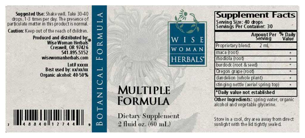 Wise Woman Herbals Multiple Formula Label