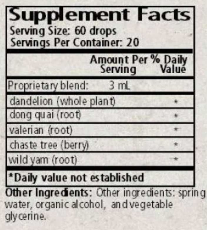 Wise Woman Herbals PMS Compound Ingredients