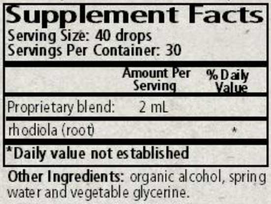 Wise Woman Herbals Rhodiola Rosea Ingredients