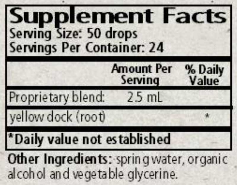 Wise Woman Herbals Rumex Crispus Yellow Dock Ingredients