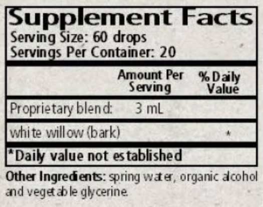 Wise Woman Herbals Salix Alba White Willow Ingredients