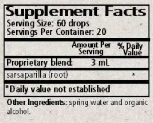 Wise Woman Herbals Smilax Ornata Sarsaparilla Ingredients