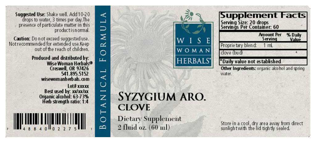 Wise Woman Herbals Syzygium Aromaticum Clove Label