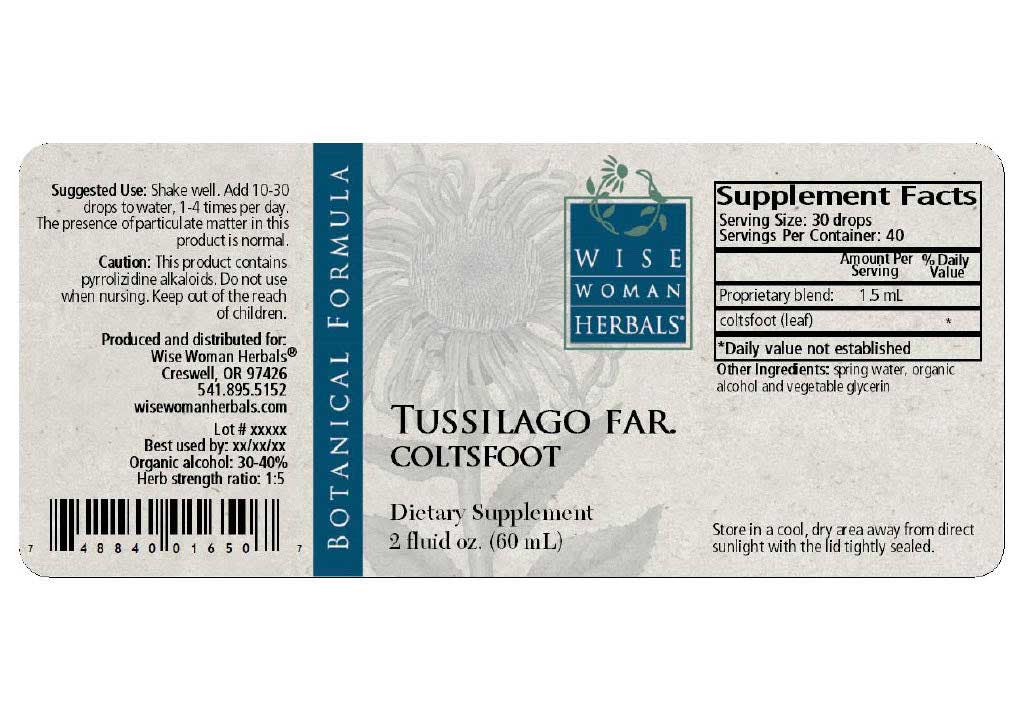 Wise Woman Herbals Tussilago Farfara Coltsfoot Label