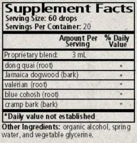 Wise Woman Herbals Women's Crampbark Compound Ingredients