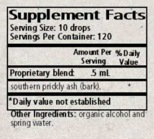 Wise Woman Herbals Zanthoxylum Clava Herculis Southern Prickly Ash Ingredients