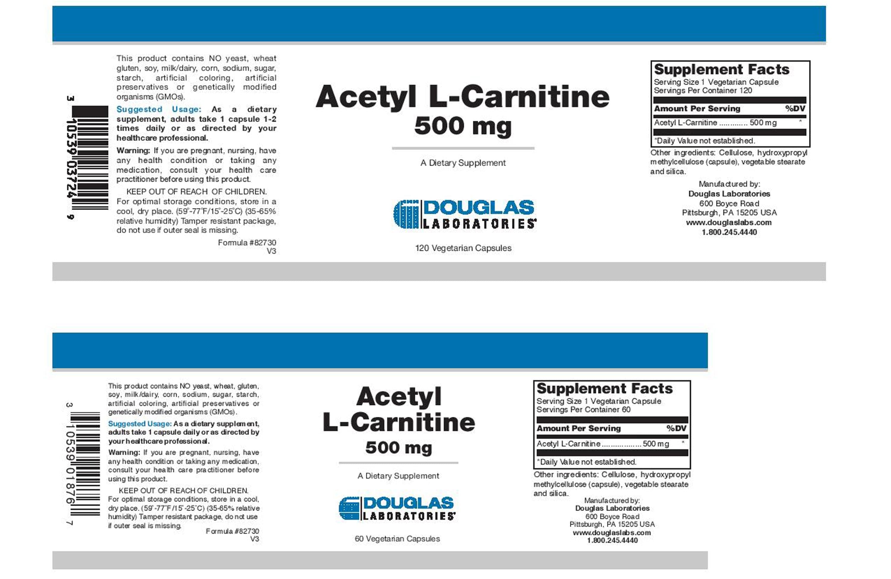 Douglas Laboratories Acetyl-L-Carnitine Label