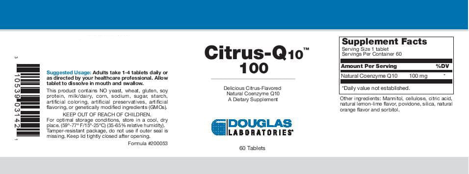Douglas Laboratories Citrus-Q10 100 Label