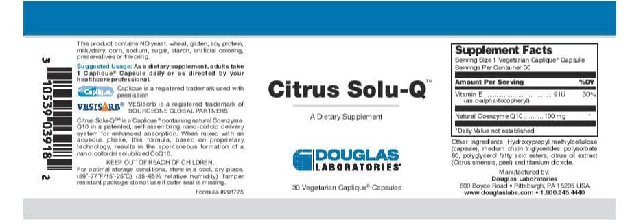 Douglas Laboratories Citrus Solu-Q Label