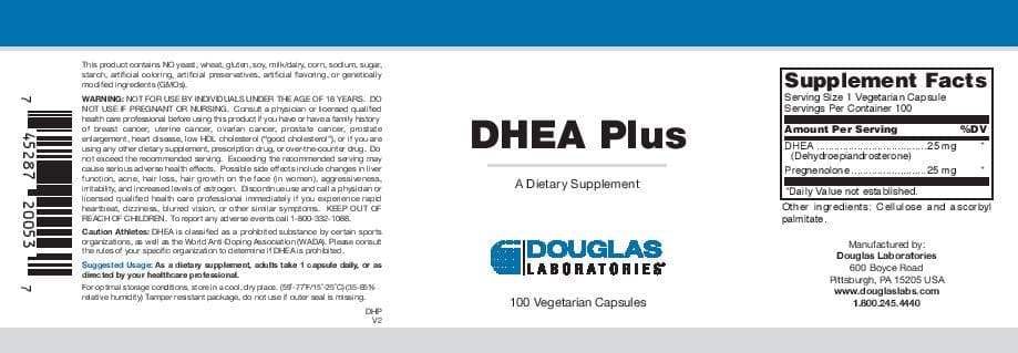 Douglas Laboratories DHEA Plus Label