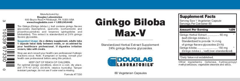 Douglas Laboratories Ginkgo Biloba Max-V