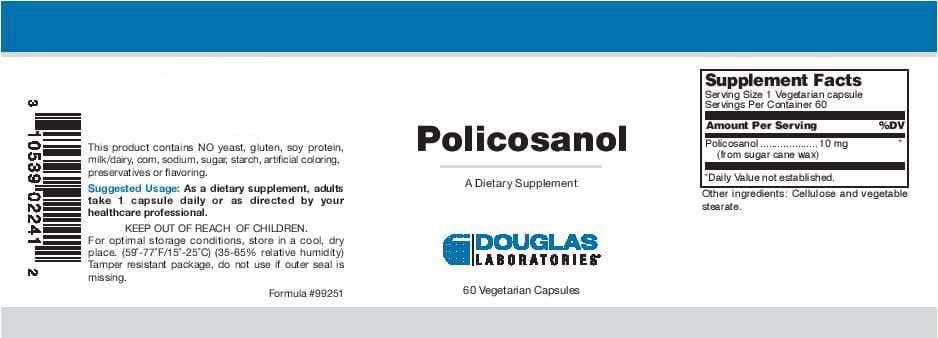 Douglas Laboratories Policosanol Label