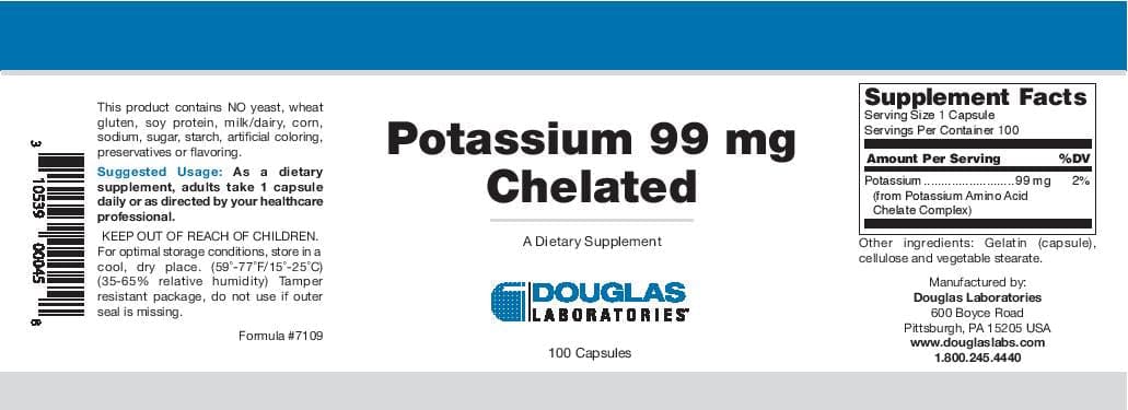 Douglas Laboratories Potassium 99mg Chelated