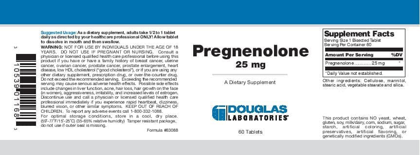 Douglas Laboratories Pregnenolone Label