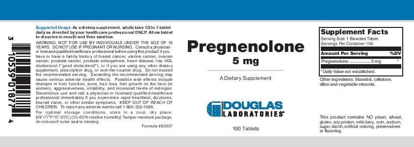 Douglas Laboratories Pregnenolone Label