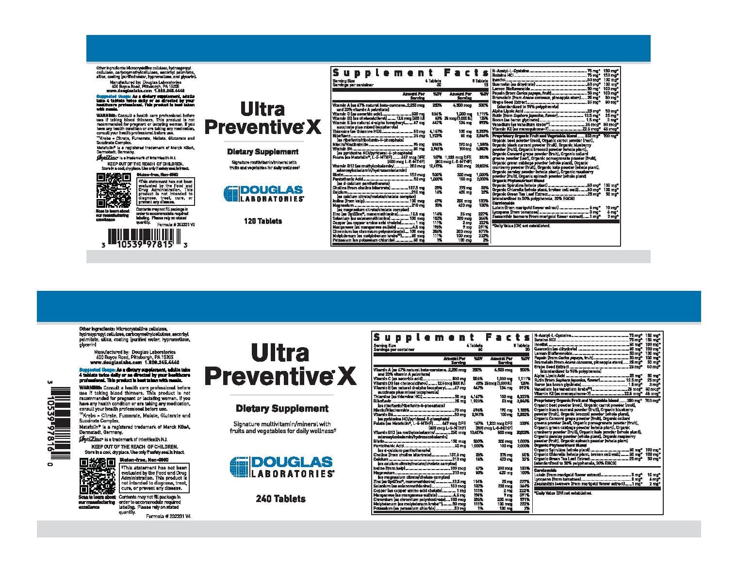 Douglas Laboratories Ultra Preventive X Vegetarian