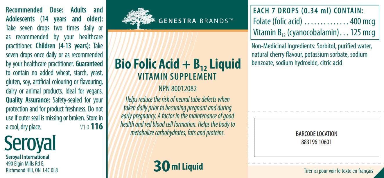Genestra Brands Bio B12 + Folic Acid