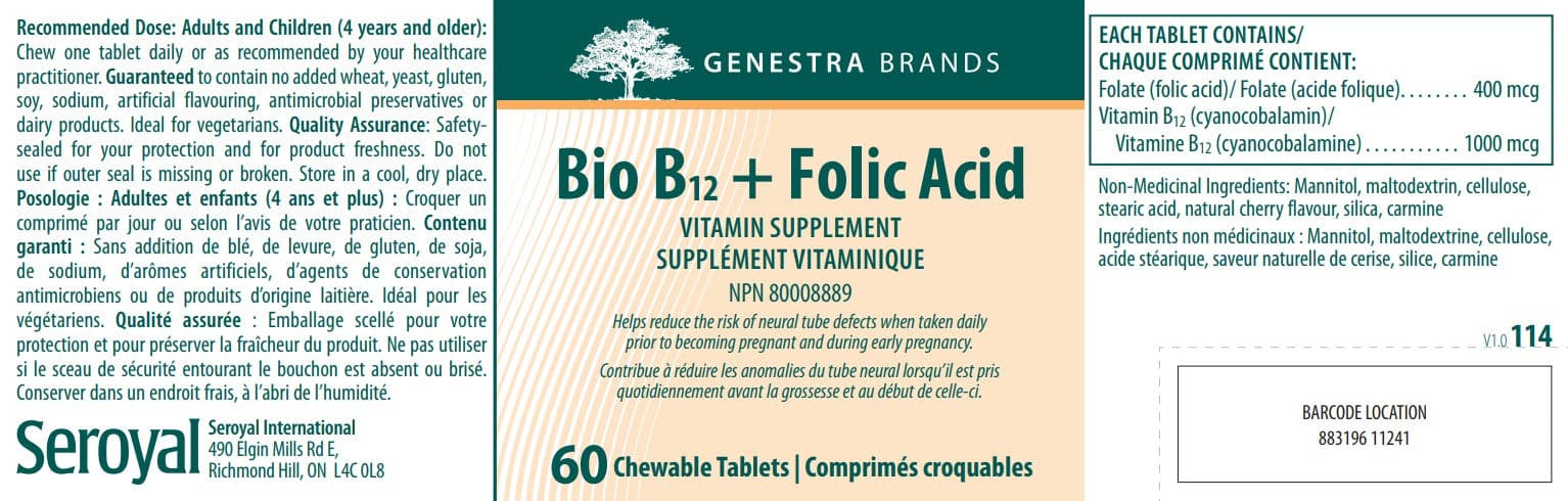 Genestra Brands Bio B12 + Folic Acid