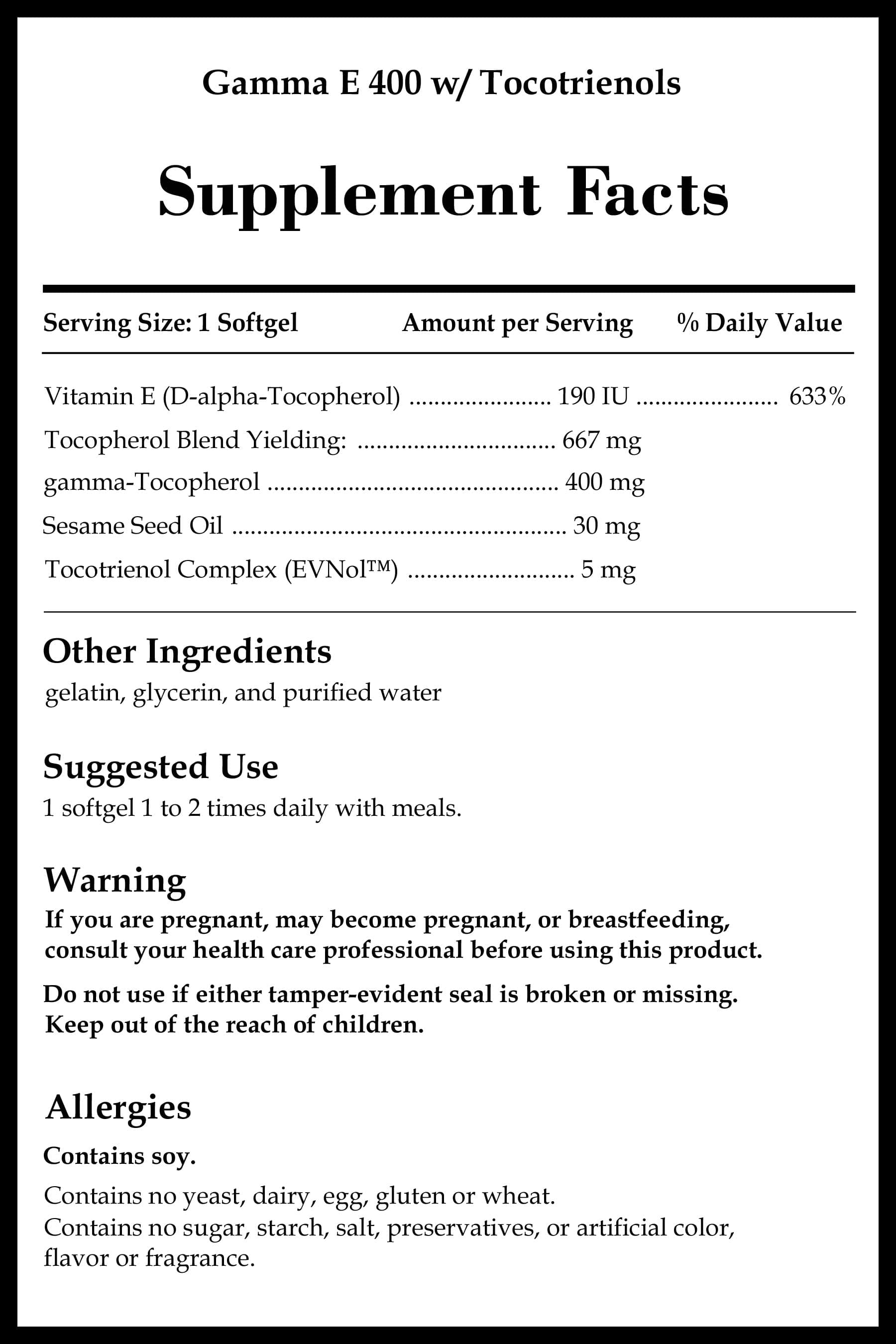 Source Naturals Gamma E 400 w/Tocotrienols