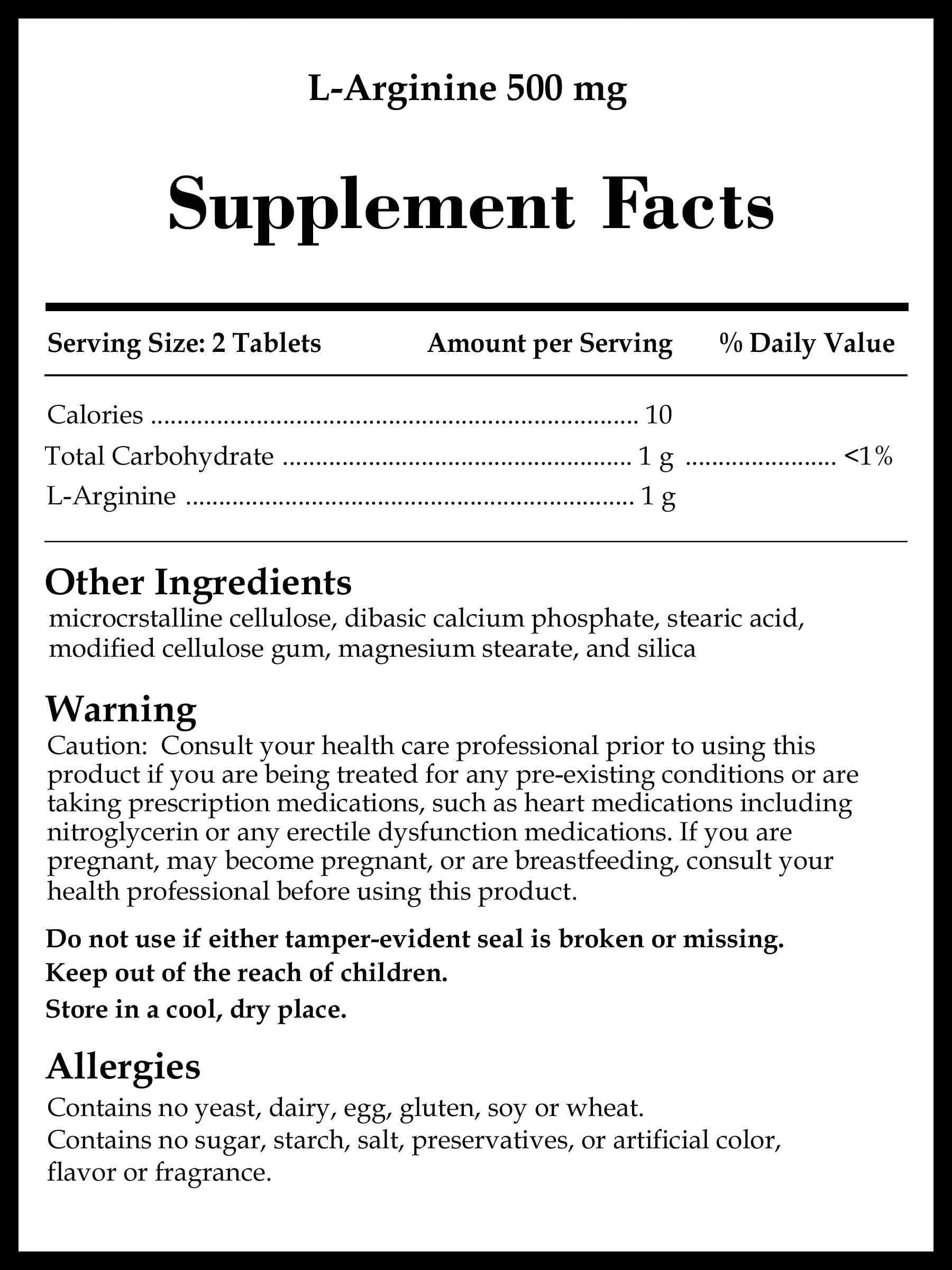 Source Naturals L-Arginine 500 mg, Tablets