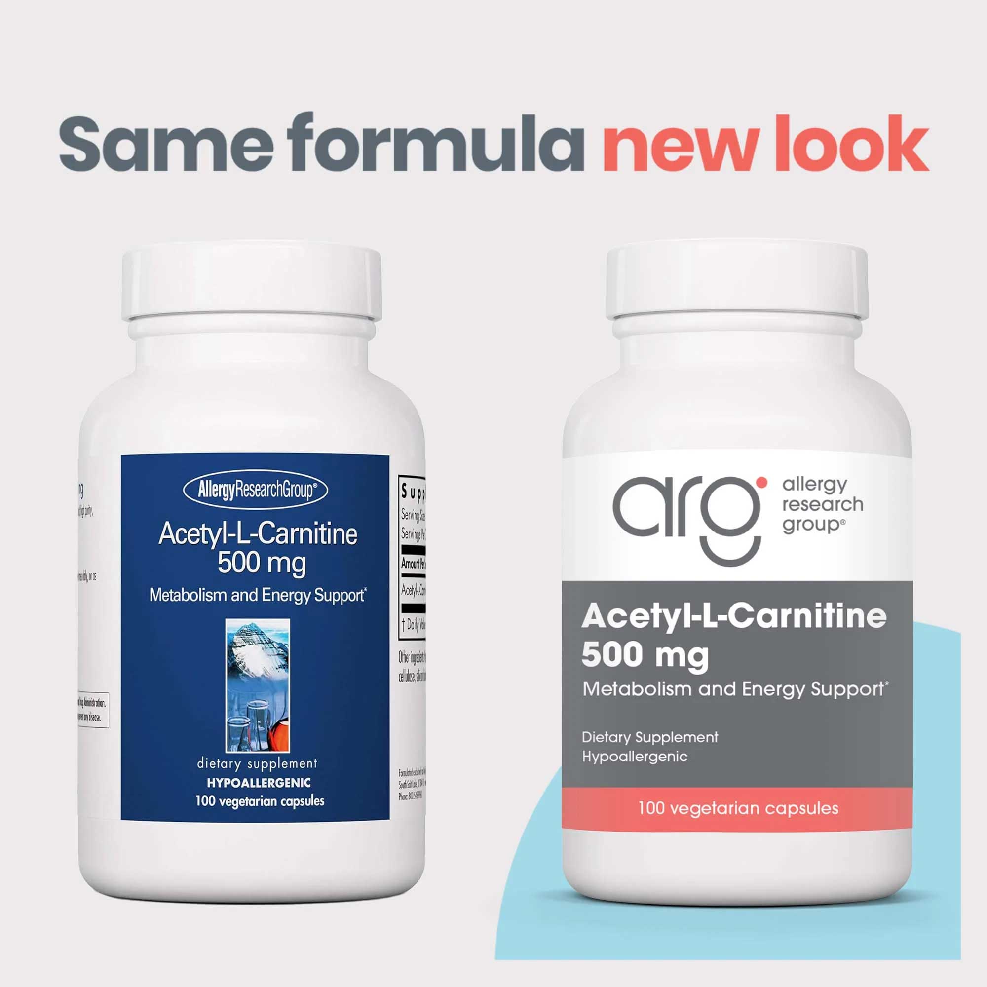 Allergy Research Group Acetyl-L-Carnitine 500 mg New Look